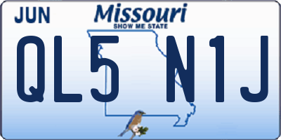 MO license plate QL5N1J