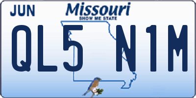 MO license plate QL5N1M
