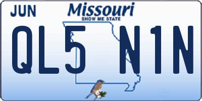 MO license plate QL5N1N