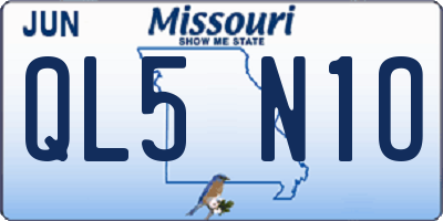MO license plate QL5N1O
