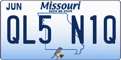 MO license plate QL5N1Q
