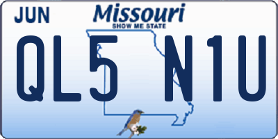 MO license plate QL5N1U