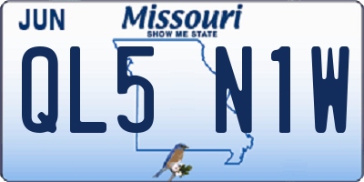 MO license plate QL5N1W