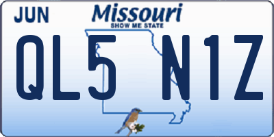MO license plate QL5N1Z