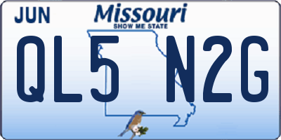 MO license plate QL5N2G
