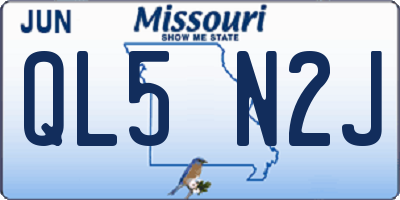 MO license plate QL5N2J
