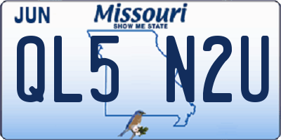 MO license plate QL5N2U