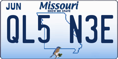 MO license plate QL5N3E