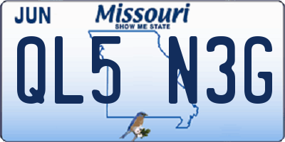 MO license plate QL5N3G