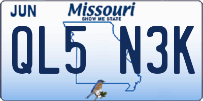 MO license plate QL5N3K