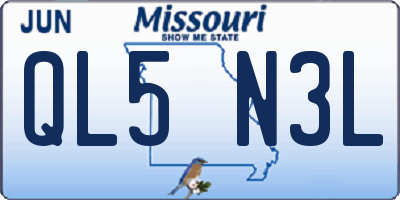 MO license plate QL5N3L