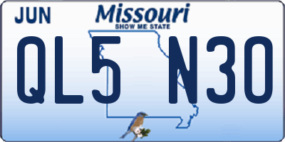MO license plate QL5N3O