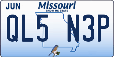 MO license plate QL5N3P