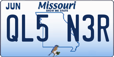 MO license plate QL5N3R