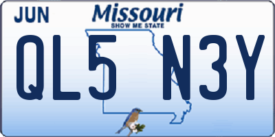 MO license plate QL5N3Y