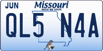 MO license plate QL5N4A