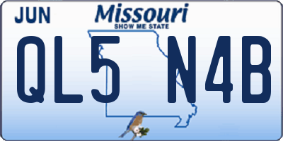 MO license plate QL5N4B