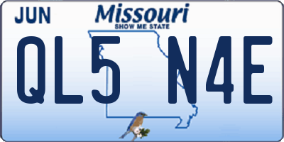 MO license plate QL5N4E