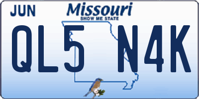 MO license plate QL5N4K