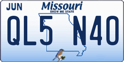 MO license plate QL5N4O
