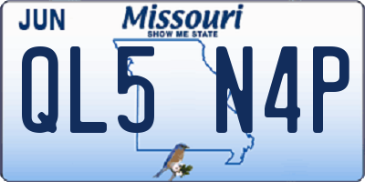 MO license plate QL5N4P