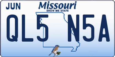 MO license plate QL5N5A