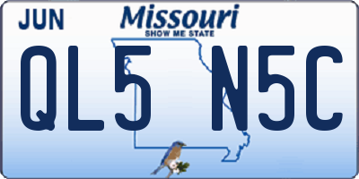 MO license plate QL5N5C