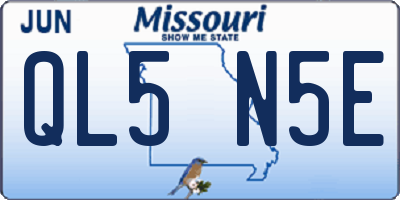 MO license plate QL5N5E