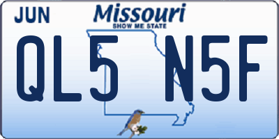 MO license plate QL5N5F