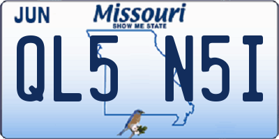 MO license plate QL5N5I