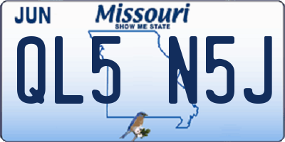 MO license plate QL5N5J