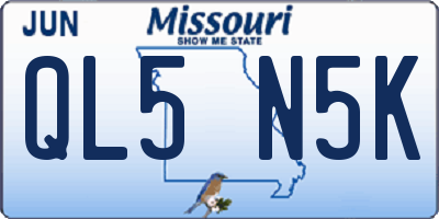 MO license plate QL5N5K