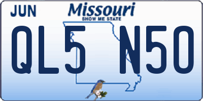MO license plate QL5N5O
