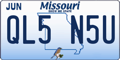 MO license plate QL5N5U