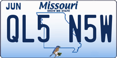 MO license plate QL5N5W