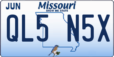 MO license plate QL5N5X