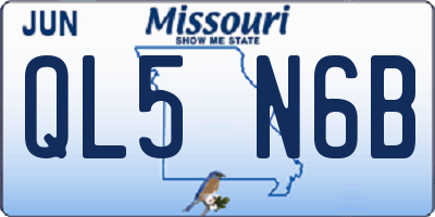 MO license plate QL5N6B