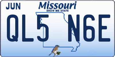 MO license plate QL5N6E