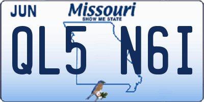 MO license plate QL5N6I