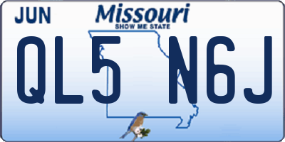 MO license plate QL5N6J