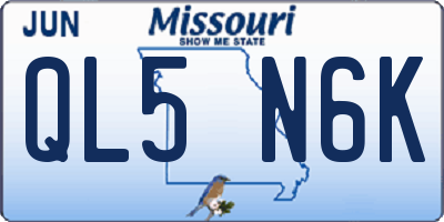MO license plate QL5N6K