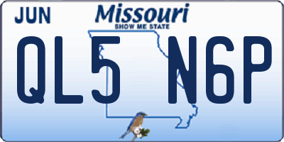 MO license plate QL5N6P