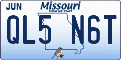 MO license plate QL5N6T