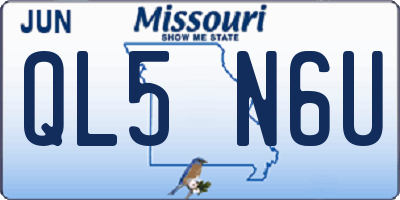 MO license plate QL5N6U