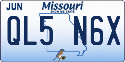 MO license plate QL5N6X