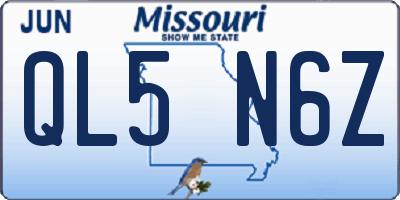 MO license plate QL5N6Z