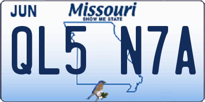 MO license plate QL5N7A