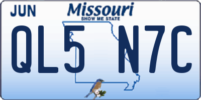 MO license plate QL5N7C