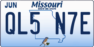 MO license plate QL5N7E
