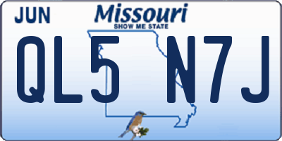 MO license plate QL5N7J